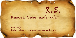 Kaposi Seherezádé névjegykártya